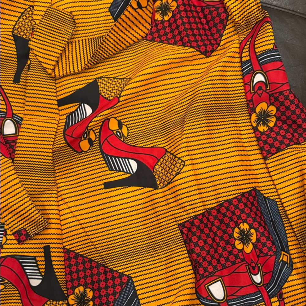 Vibrant Yellow Printed A-Line Women's Skirt - Picture 3 of 3